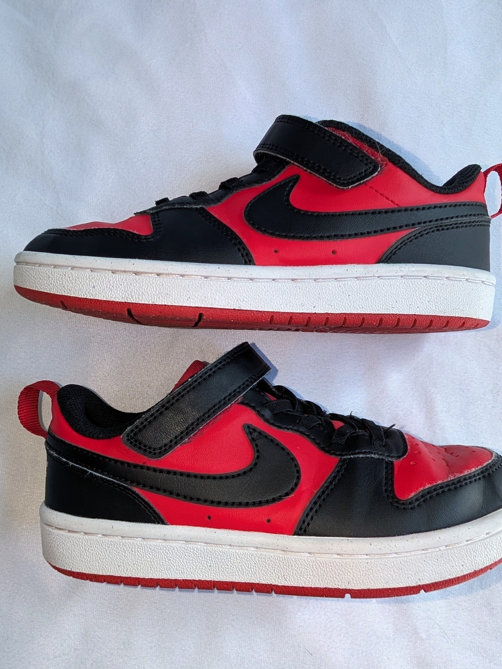 Nike Kids 1 Y Preschool Court Borough Low Recraft Shoes Black Red White